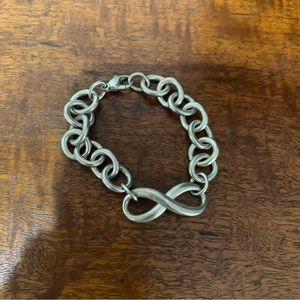 Vintage Silver Infinity Symbol Chain Bracelet